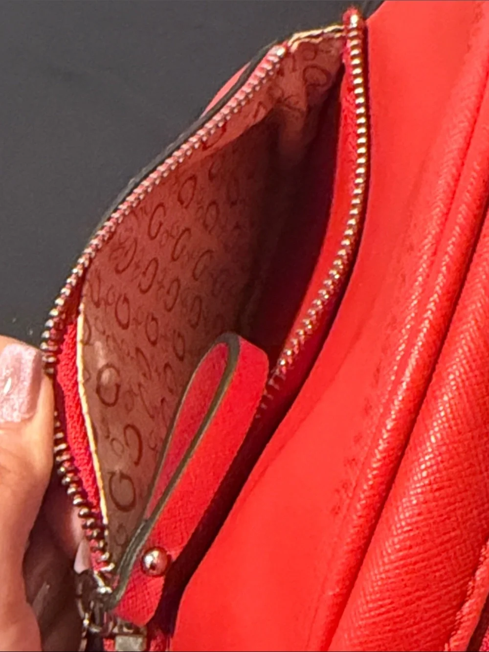 GUESS Red Mini Backpack with Front Zip Pocket